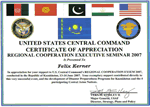 Letter from United States Central Command J-7